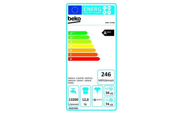 BEKO WMY121444 - &Eacute;tiquette &eacute;nergie