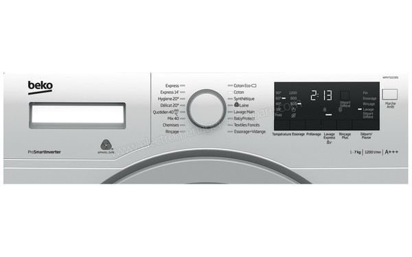 BEKO WMY712230S - Panneau de commandes