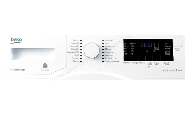 BEKO WMY71483 - Panneau de commandes (cr&eacute;dit : Darty)