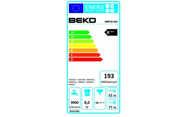 BEKO WMY81440 - &Eacute;tiquette &eacute;nergie