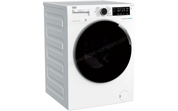 BEKO WTE10744XWDOS - Vue 3/4 gauche (cr&eacute;dit : Boulanger)