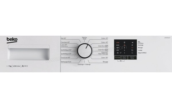 BEKO WTE7611SY - Panneau de commandes (cr&eacute;dit : Darty)