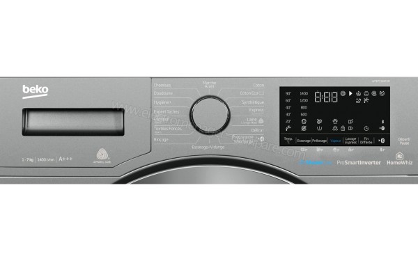 BEKO WTE7736XC1M - Panneau de commandes (cr&eacute;dit : Boulanger)
