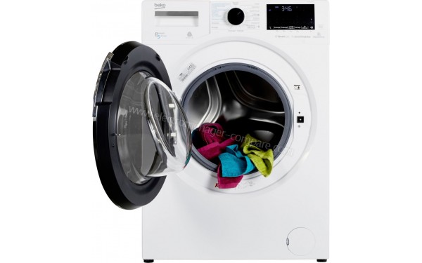 BEKO WTLD81467P - Vue de face hublot ouvert (cr&eacute;dit : Boulanger)