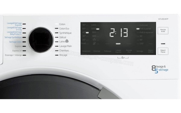 BEKO WTLD81487P - Vue des programmes et options (cr&eacute;dit : Boulanger)