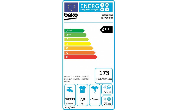 BEKO WTS7201W - &Eacute;tiquette &eacute;nergie