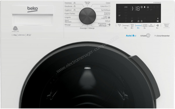 BEKO WTS8200WDOS - Panneau de commandes