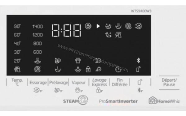 BEKO WTS9400W3 - Vue des programmes