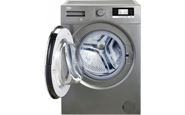 BEKO WTV8734XC0M - Vue de face hublot ouvert (cr&eacute;dit : Boulanger)
