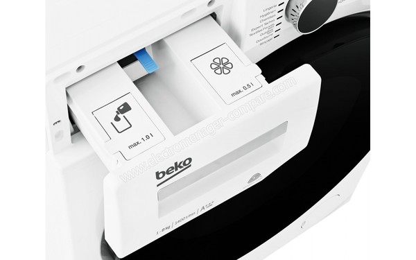 BEKO WTV8744XWDOS - Bac &agrave; produits (cr&eacute;dit : Boulanger)