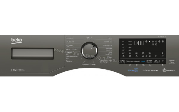 BEKO WTV8833XC1M - Panneau de commandes