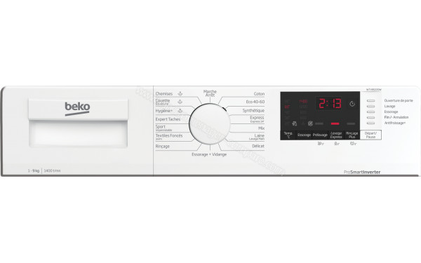 BEKO WTV95220W - Panneau de commandes