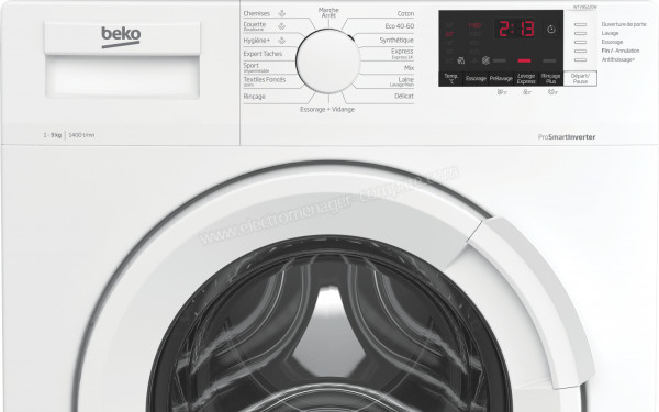 BEKO WTV95220W - Panneau de commandes