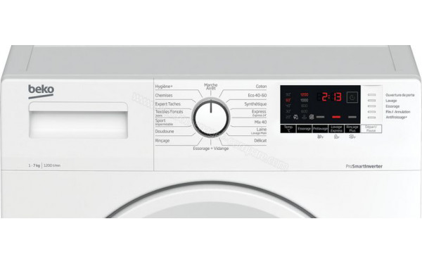BEKO WUE7212W1W - Panneau de commandes