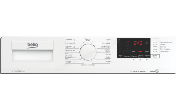 BEKO WUE7425W - Vue des programmes