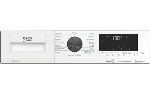 BEKO WUE7626XBWST - Panneau de commandes