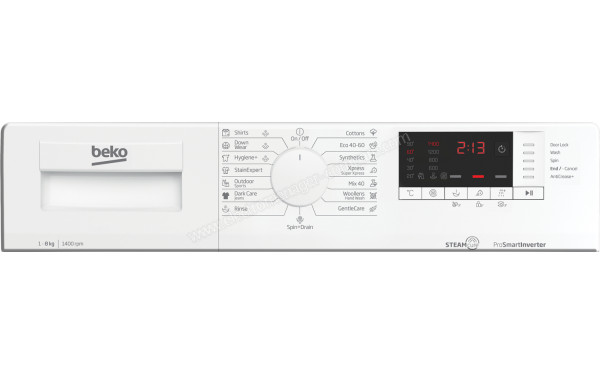 BEKO WUE8726XST - Panneau de commandes