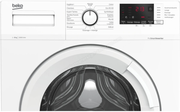 BEKO WUV8011XWW - Panneau de commandes