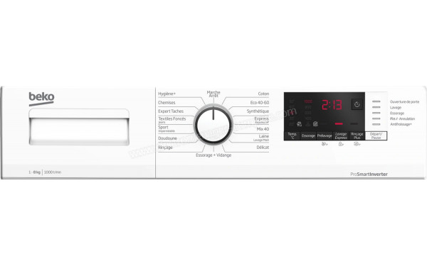 BEKO WUV8011XWW - Panneau de commandes