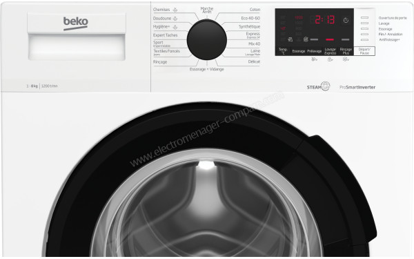 BEKO WUV82221BW - Panneau de commandes