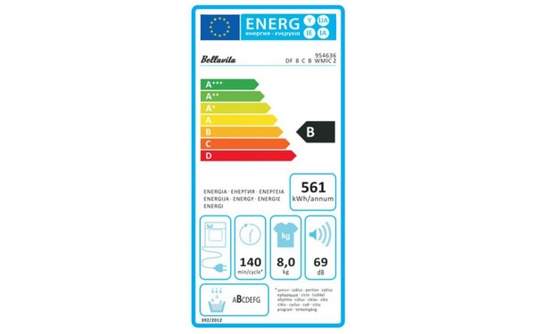 BELLAVITA DF 8 C B WMIC2 - &Eacute;tiquette &eacute;nergie