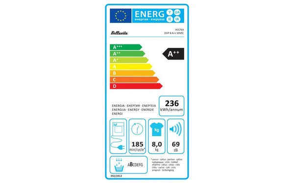 BELLAVITA DHP 8 A++ WMIC - &Eacute;tiquette &eacute;nergie