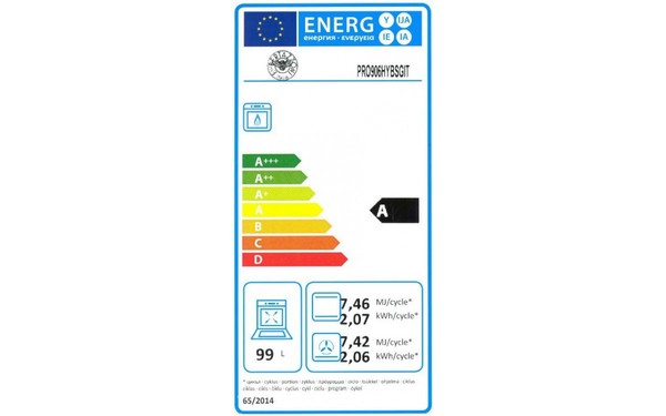 BERTAZZONI PRO 90 6 HYB S GI T - &Eacute;tiquette &eacute;nergie