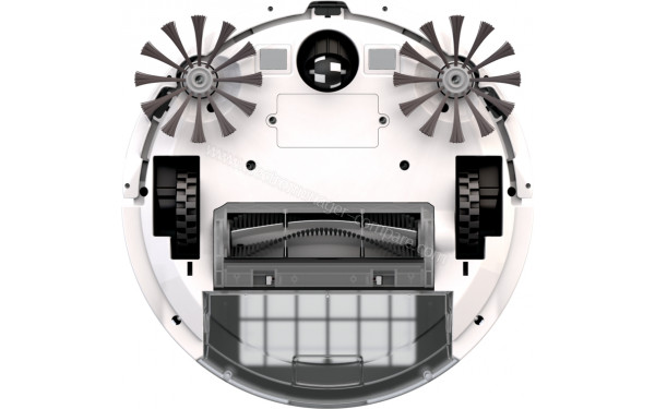 BISSELL SpinWave Robot - Vue du dessous avec bac &agrave; poussi&egrave;res