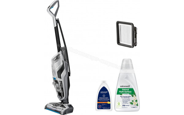 BISSELL CrossWave C3 Pro - Vue 3/4 droite avec accessoires