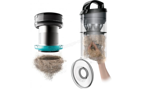 BISSELL Icon Pet 25V - Vue du bac &agrave; poussi&egrave;res