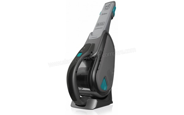 BLACK & DECKER DVJ320B - Vue 3/4 droite avec base de chargement