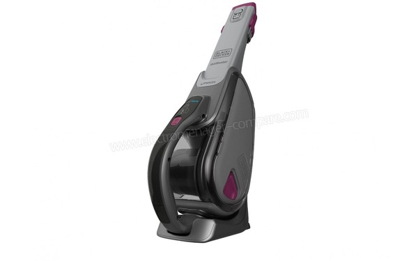BLACK & DECKER DVJ325BFS - Vue 3/4 droite sur une base de charge