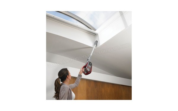 BLACK & DECKER HVFE2150LR Balai 21.6V ORA Rouge - Prolongateur avec brosse r&eacute;tractable