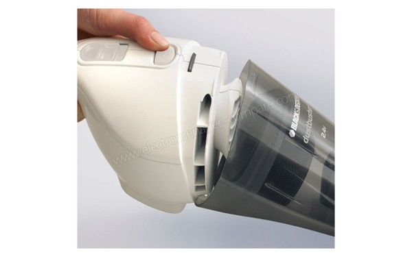 BLACK & DECKER NV2420N Dustbuster 2.4V - Bouton d'ouverture du bol