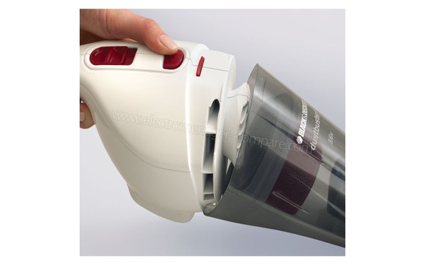 BLACK & DECKER NV3620N Dustbuster 3.6V - Bouton d'ouverture du bol