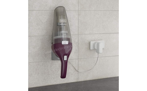 BLACK & DECKER NVC115W Dustbuster bordeaux - Mise en situation