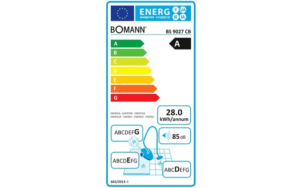 BOMANN BS 9027 CB Orange - &Eacute;tiquette &eacute;nergie