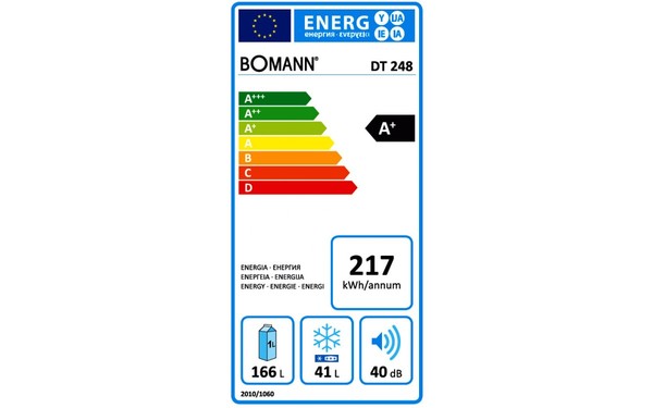 BOMANN DT 248 blanc - &Eacute;tiquette &eacute;nergie