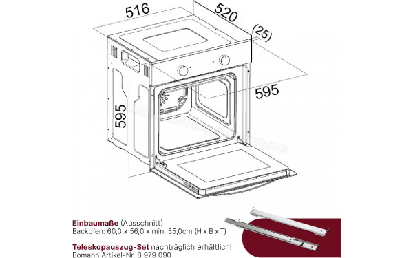 BOMANN EBO7911 Noir - Dimensions