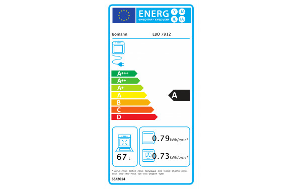 BOMANN EBO7912 Noir - &Eacute;tiquette &eacute;nergie