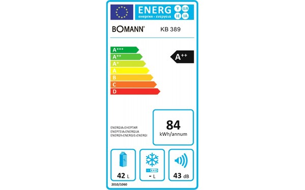 BOMANN KB 389 Argent - &Eacute;tiquette &eacute;nergie