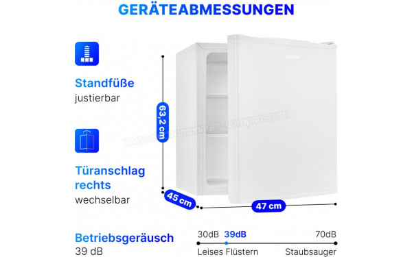 BOMANN KB 7347 Blanc - Dimensions