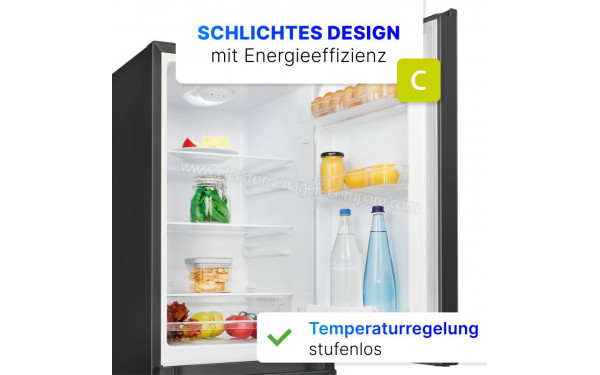 BOMANN KG 7352 Noir - Vue de l'int&eacute;rieur partie r&eacute;frig&eacute;rateur