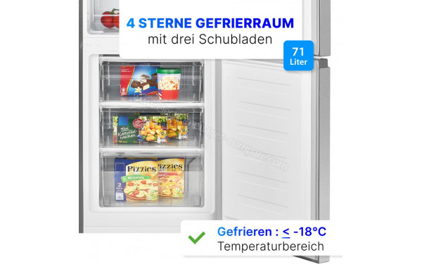 BOMANN KG 7353 Inox - Tiroirs partie cong&eacute;lateur