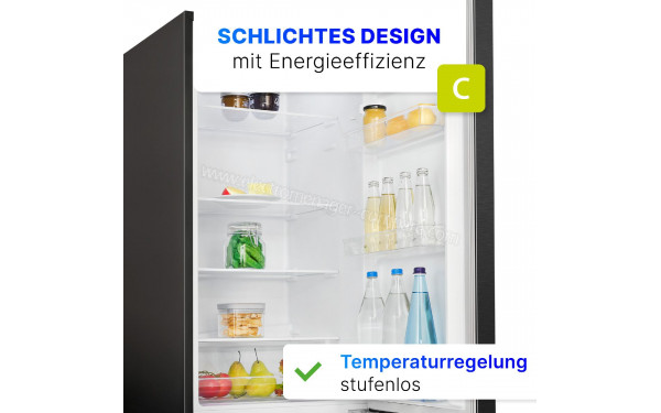 BOMANN KG 7353 Noir - Vue de l'int&eacute;rieur partie r&eacute;frig&eacute;rateur