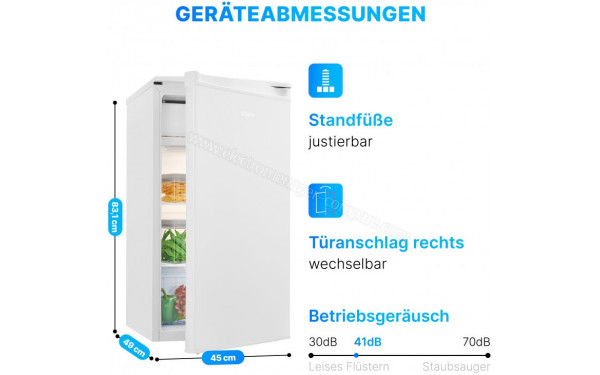 BOMANN KS 7349 Blanc - Dimensions