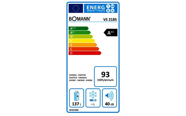 BOMANN VS 2185 Look Inox - &Eacute;tiquette &eacute;nergie