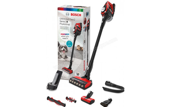 BOSCH BBS8214PET - Vue 3/4 droite acec accessoires