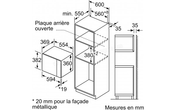 BOSCH BEL454MB1F - Dimensions