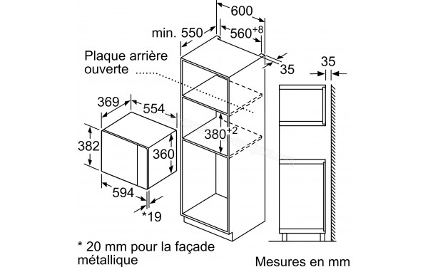 BOSCH BEL554MB2 - Dimensions